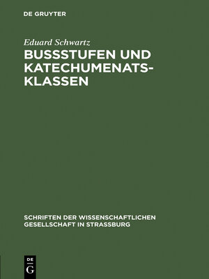 cover image of Bußstufen und Katechumenatsklassen